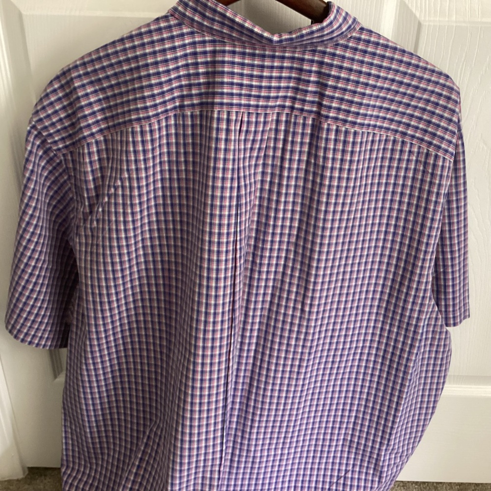 MENS Ralph Lauren Button Down Short Sleeve Plaid Multicolor Shirt Size 3XB EUC - Picture 3 of 8